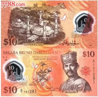 亚洲全新文莱2011年版10元塑料钞外国钱币纸币10林吉特