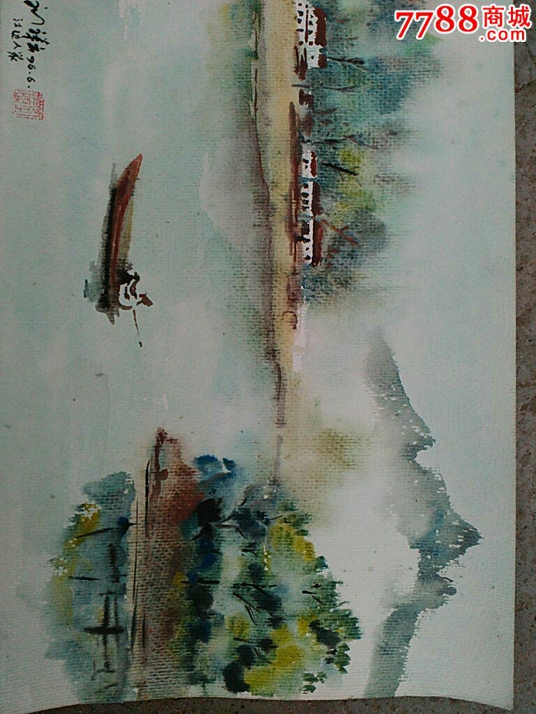 青岛老画家刘祥云水彩原画