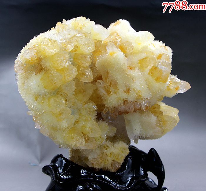 矿物晶体奇石头原石大型黄水晶原石黄幽灵水晶天然矿石摆件01