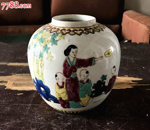 人物彩罐
