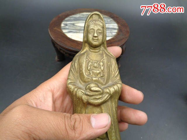 下乡收来的清代铜观音造像一尊