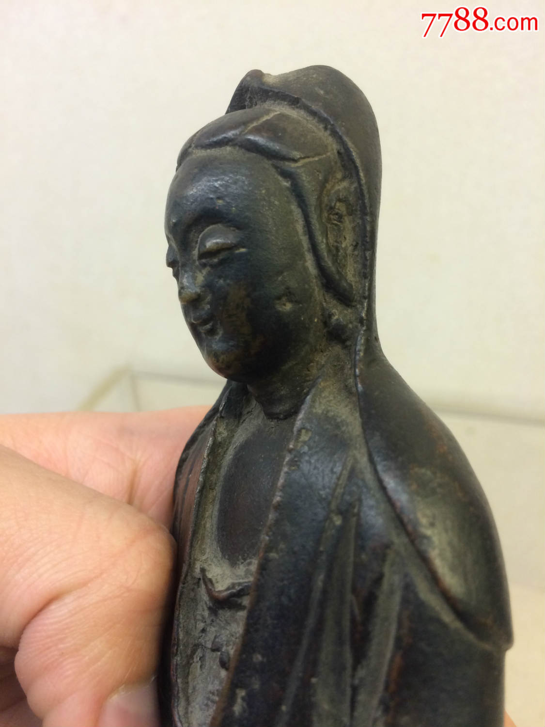 明代铜雕观音造像铜器盘坐观音命铜观音