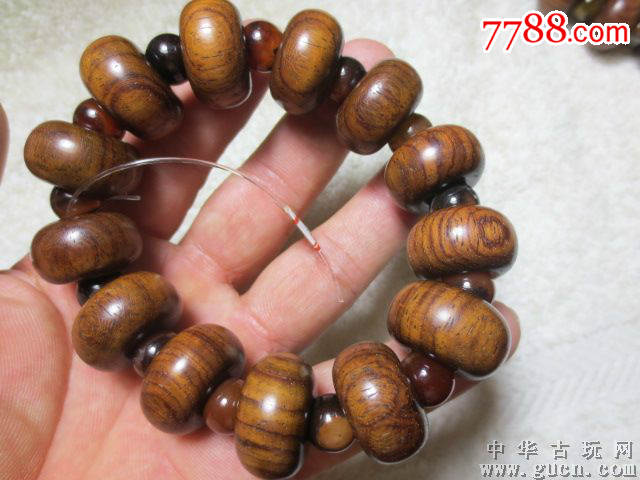 72号海南黄花梨老算盘珠手串,13kex2.2x1.3cm_价格600.