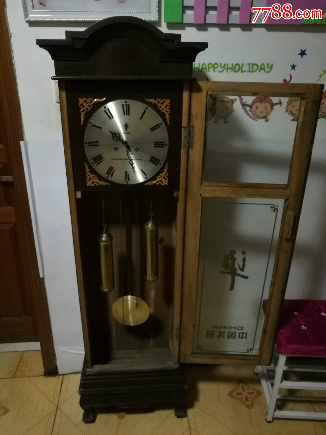 少见的85年沈阳产金杯牌大落地钟一个