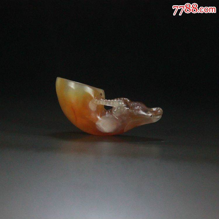 老玛瑙兽首杯,工艺精美