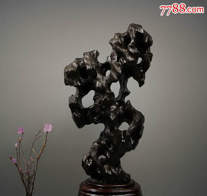 奇石头原石矿物晶体天然英德石黑太湖石原石玲珑石观赏石供石69