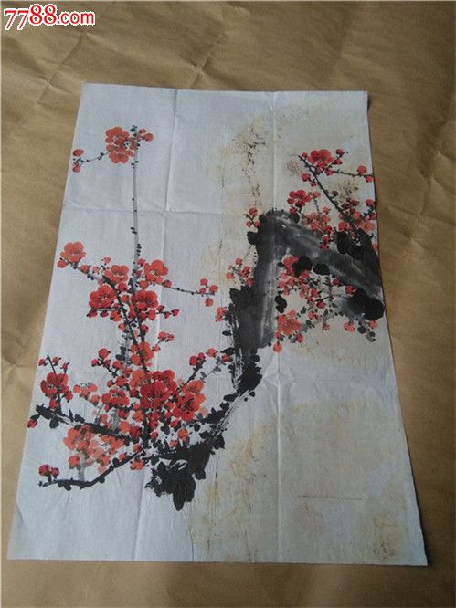 书画一幅老的非常精美漂亮的没有落款的宣纸梅花图一幅3569