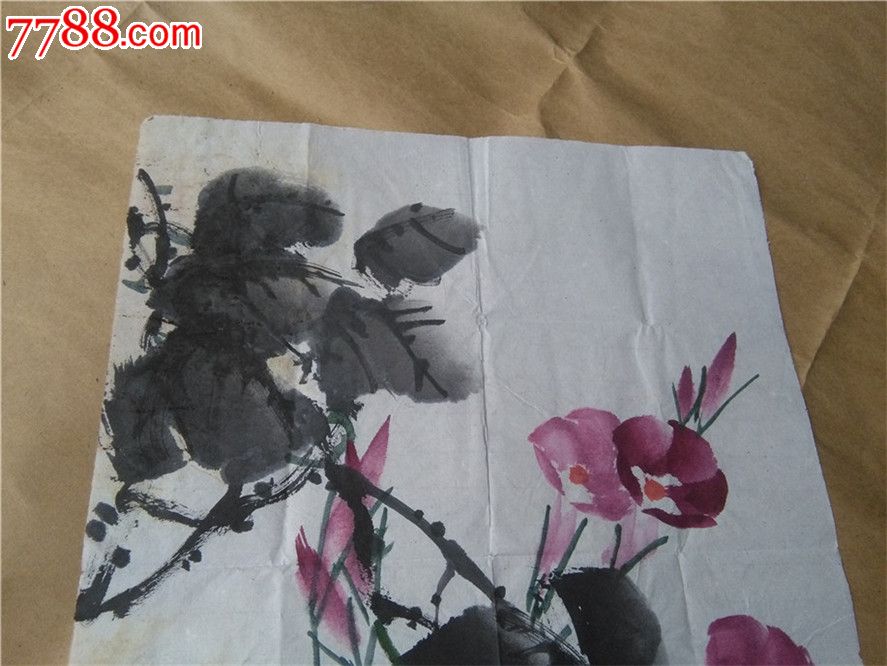 书画一幅:老的非常精美漂亮的没有落款的精品宣纸花卉