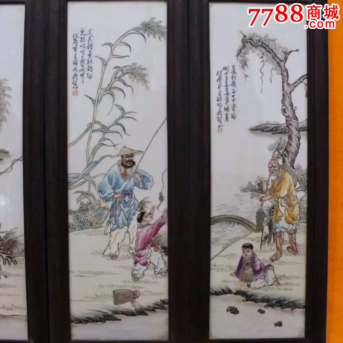 民国珠山八友王大凡大师作品人物瓷板画壁挂画