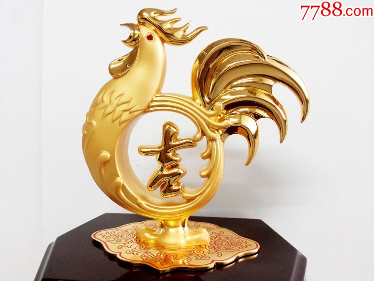 麒麟纳福大吉大利金鸡宝盒艺术品摆件麒麟印章鸡年送礼收藏品