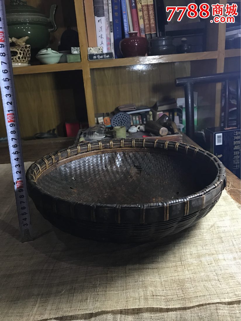 古董古玩收藏杂项清代竹篮篮筐藤篮篮子竹编竹子