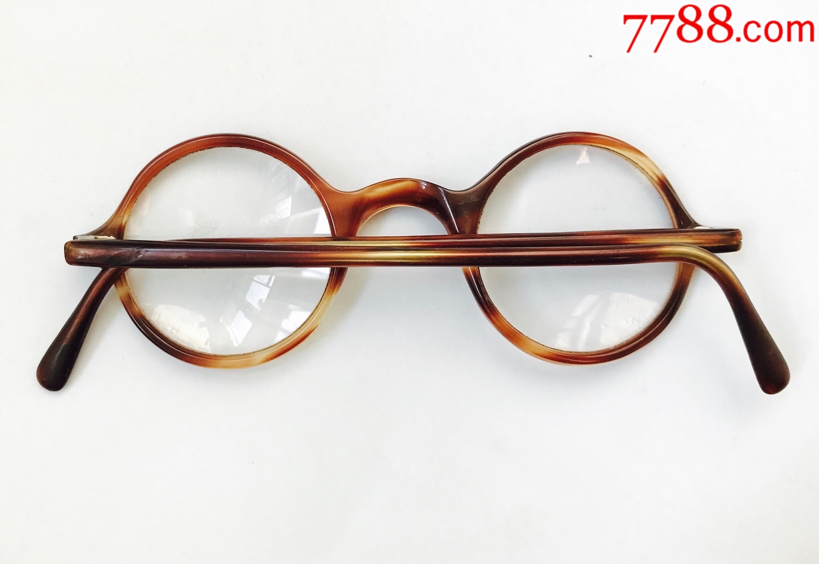 欧洲古玩/英国古董眼镜/塑料眼镜/民国时期/镜片直径3