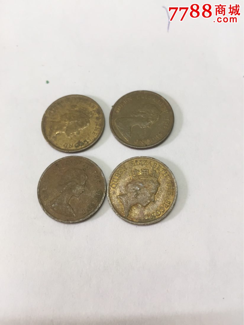 香港早期英女皇一毫硬币4枚合售_价格30.