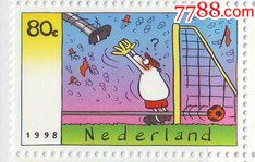 荷兰1998体育卡通画:荷兰队参加98法国世界杯