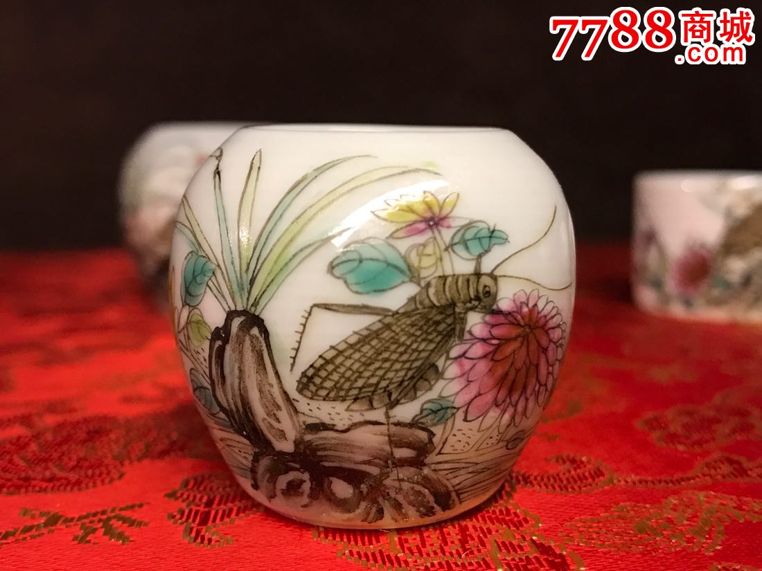 粉彩草虫鸟食罐鸟杯鸟缸鸟笼鸟具_鸟缸/鸟食罐_精品铺
