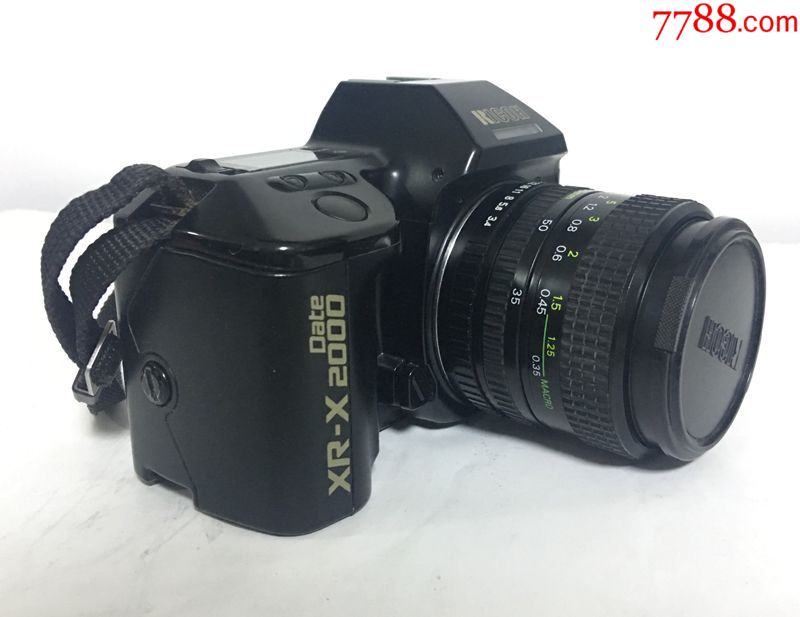 理光xr-x2000单反相机胶片相机两个镜头一个闪光灯背包