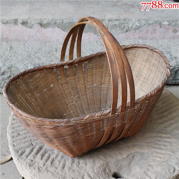篮子竹器篮筐竹编篮子菜篮子手工艺品民俗收藏民间工艺提篮