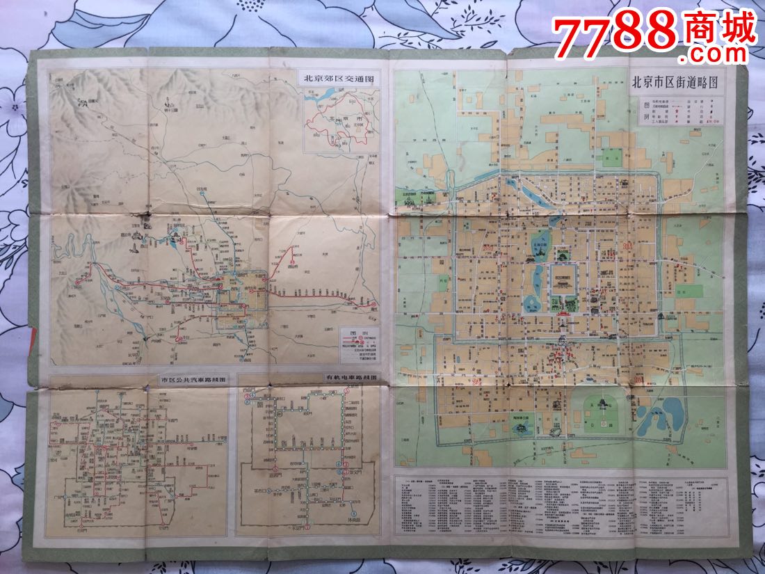 建国初期老地图旅游地图北京游览图1957年一版一印图片