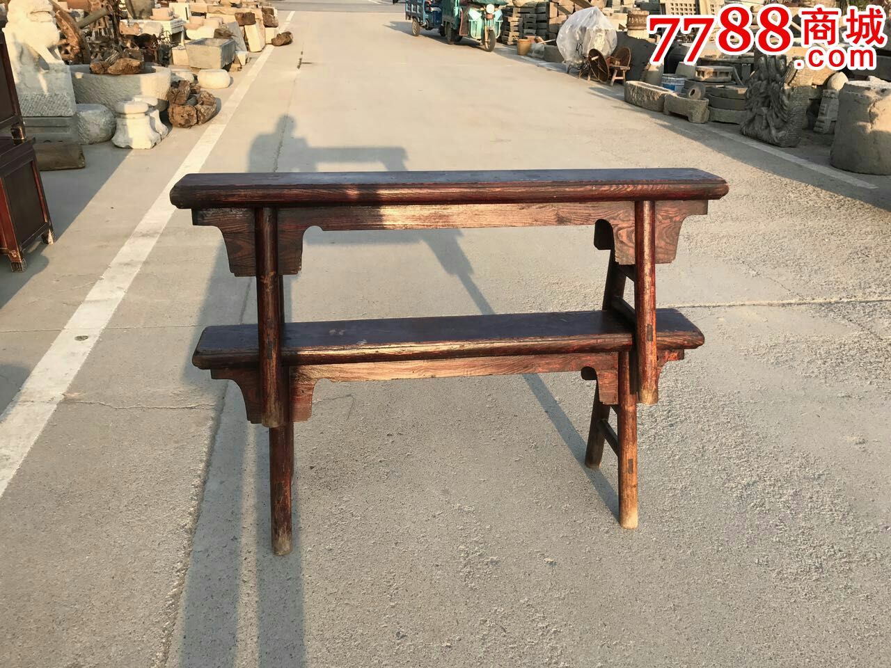 明代榆木条凳一对