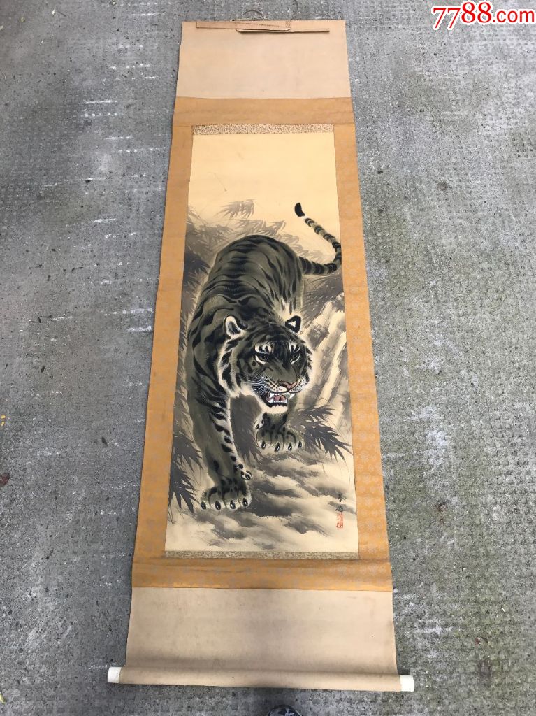 文人墨客绘画的猛虎下山图_花鸟国画原作_第1张_7788字画网