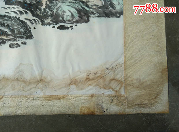 景色优雅的手绘山水纹水彩画