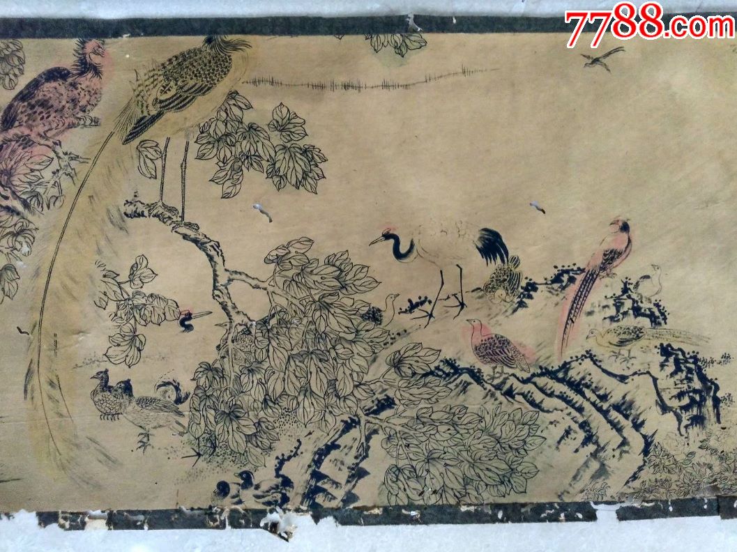 明代书画,林良明,百鸟图
