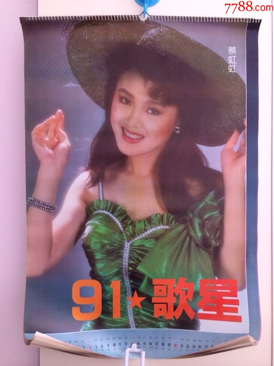 李玲玉解小东任静蔡国庆杭天琪苏红韦唯孙国庆1991歌星挂历海报