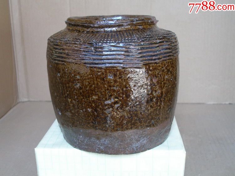 民国酱釉老瓷罐(古董古玩民俗老货怀旧收藏/瓷器罐)
