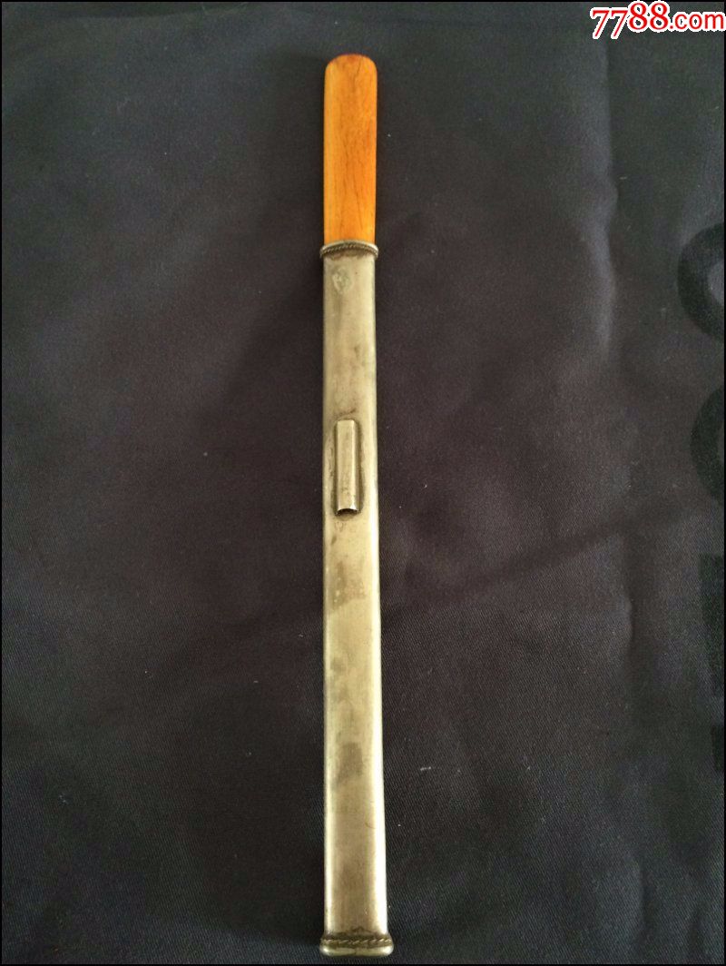 清末民国文房白铜纸刀,品相完美,保真包老