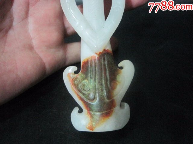 收藏品高古老玉器西周古玉老玉老和田玉白玉圆雕玉人摆件