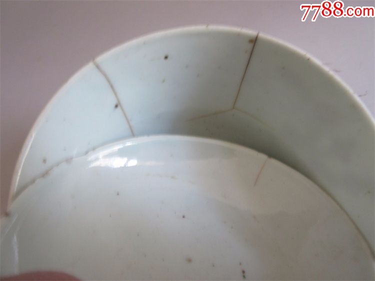 古玩瓷器标本民间官窑款大茶水碗酒水碗豆青粉彩碗四季花碗