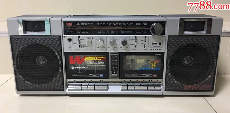二手三洋牌mw12k收录机双卡录音机手提收录机怀旧收藏