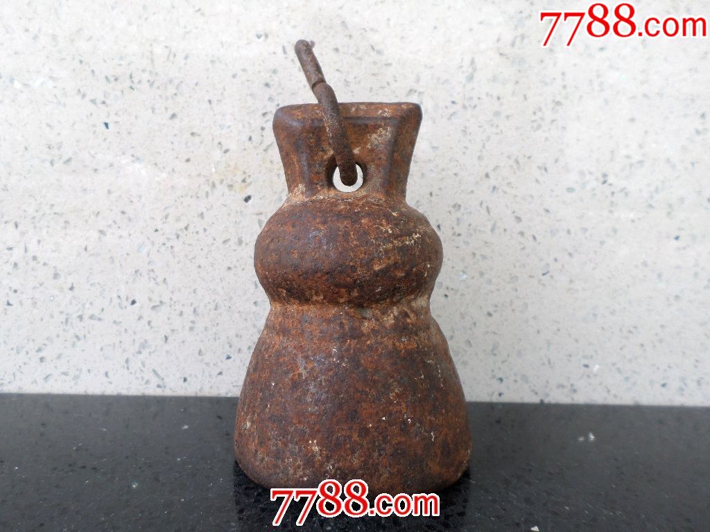 古玩杂项金属铁铜器皿老旧物件铁工具用品收藏六十年代铁秤砣秤锤