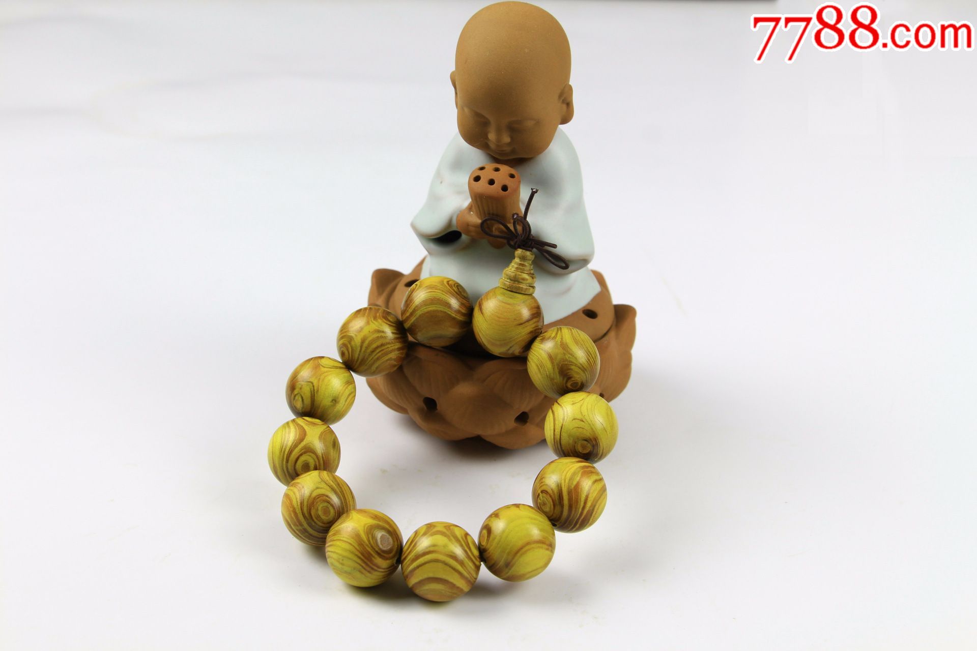 鬼脸对眼黄金柚手串20mm12颗珠海南极品～第22～问佛结缘