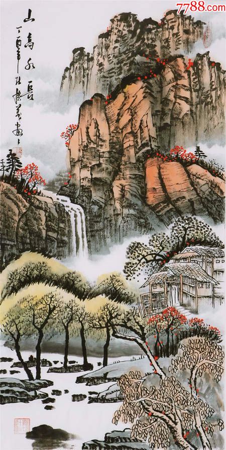 孔庆义·三尺竖幅山水-se51184903-山水国画原作-零售