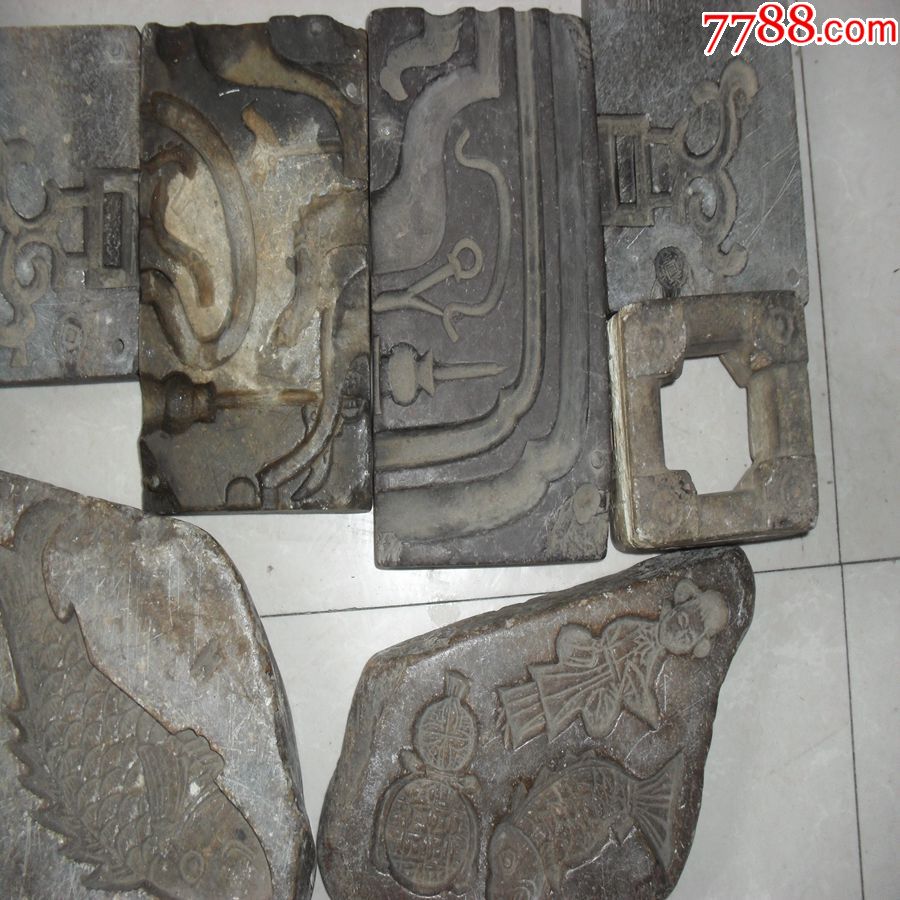 包老包真明清莱州玉石模具一批:制壶,金银器,钱币,月饼糕点等模具