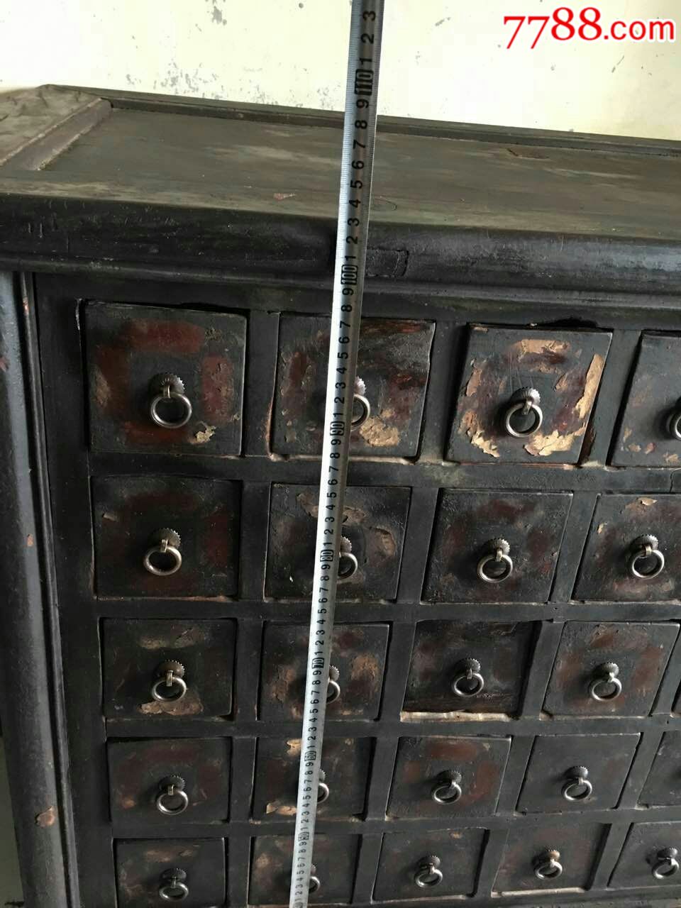 清早期榆木药柜橱柜储物柜中医用具