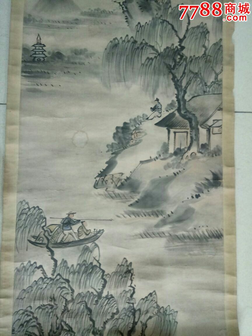 清代胡远山水人物画