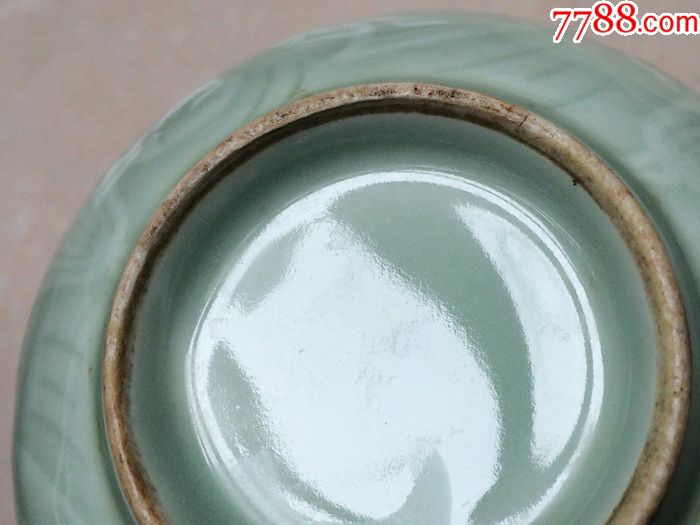 七八十年代青釉三面鱼荷花碗青釉碗【丁一晚清民国瓷杂店】_第6张