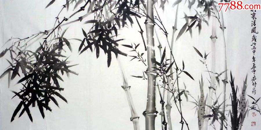 吴林德·四尺彩竹墨竹06