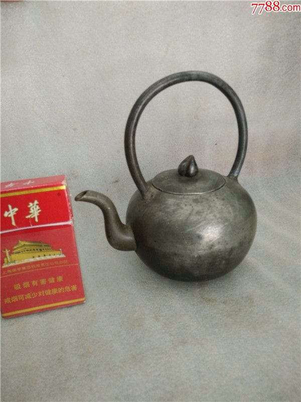 特别漂亮少见的清代桃形扭的高锡老锡酒壶【耿家铺子】_第1张_7788