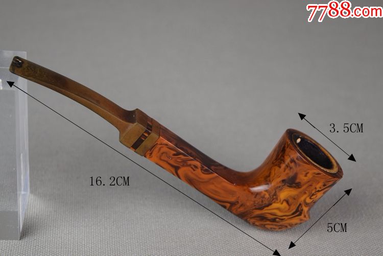 古董收藏品英国烟具roadtown竹节杆手工石楠根烟斗再送一只烟斗【欧洲
