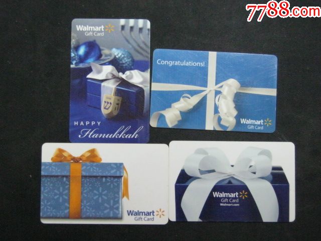 外国沃尔玛礼品卡购物卡——礼物主题四张合售