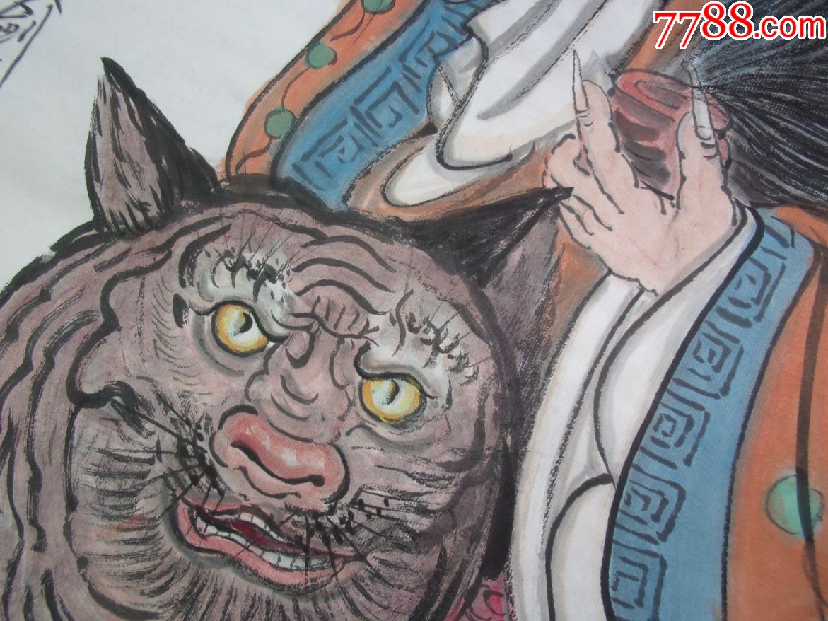 保证纯手工画的四尺中堂画大尺寸人物画国画张天师画像张天师神像