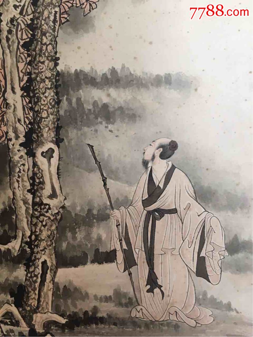 民间收戊子之秋,大千张寿大风堂山水立轴,画工精细,清清高寒,蕴藉风雅