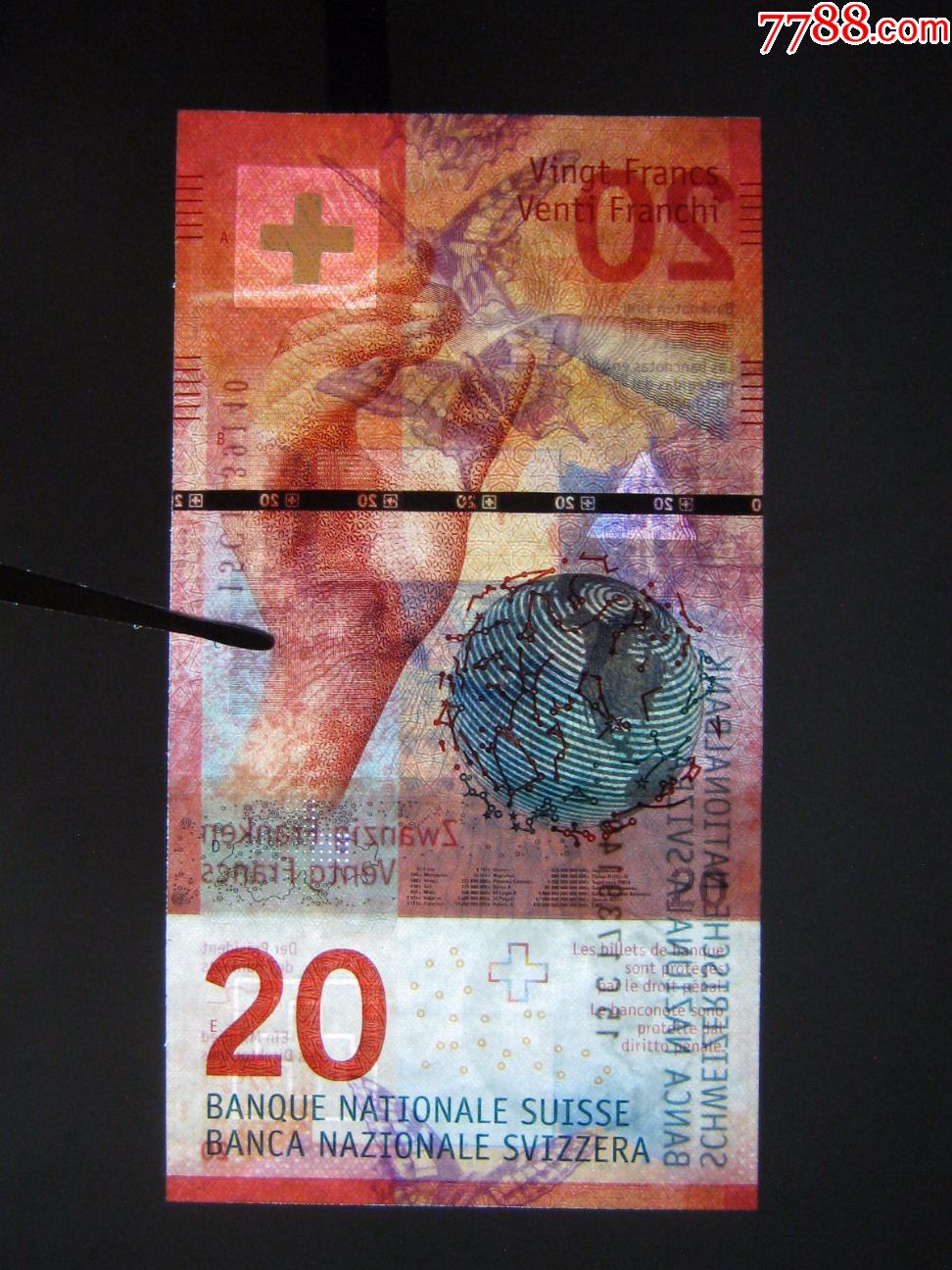 瑞士20法郎2017年全新unc外国钱币保真钞