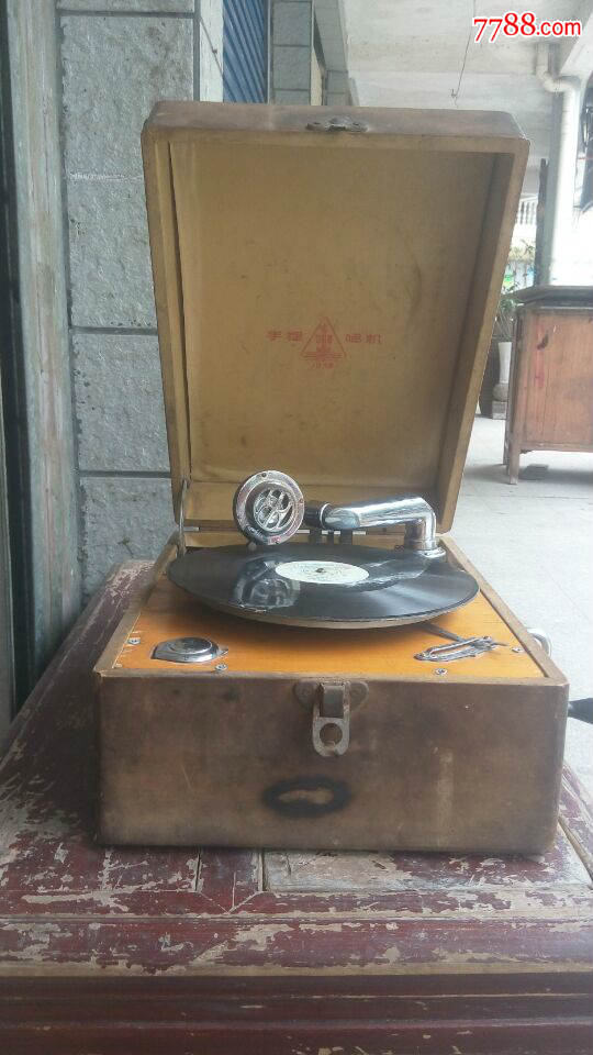老式可用电唱机中华103手摇唱机古董老物件真品古玩民俗老货收藏
