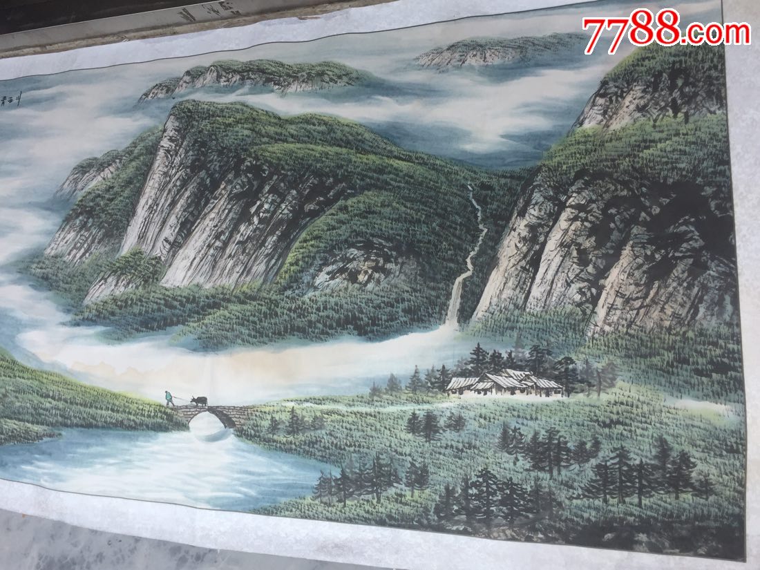 四川著名画家(王文井)巨幅山水画"川西情韵