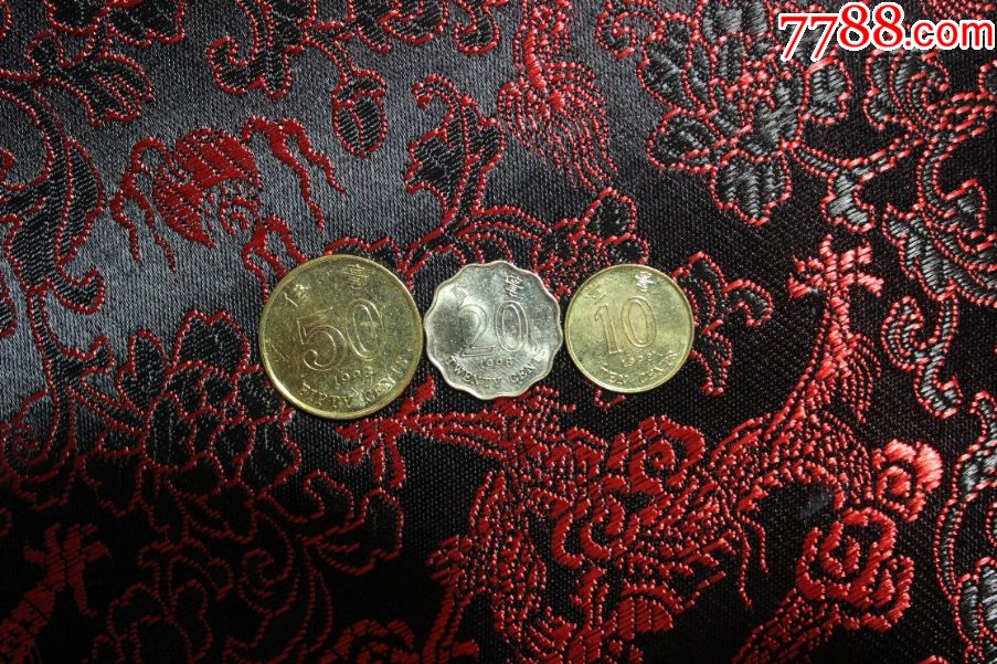 香港硬币,98年紫荆花5毫.2毫.1毫三只.