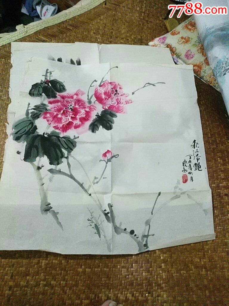 花卉写意画,宣纸手绘